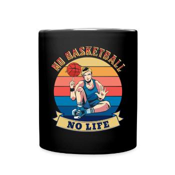 Pas de basket-ball Pas de design d’été de vie - Mug uni - noir - Devant