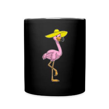 Chapeau de flamant rose - Mug uni - noir - Devant