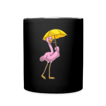 Parapluie Flamant Rose - Mug uni - noir - Devant