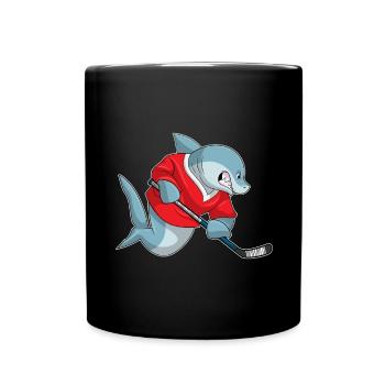 Croquant de hockey sur glace Shark - Mug uni - noir - Devant