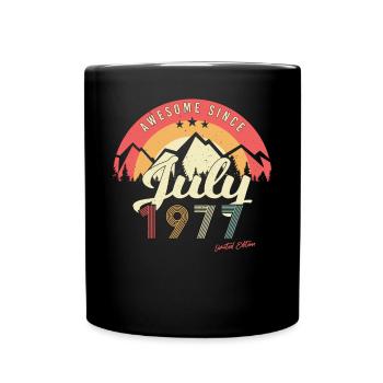 Meilleurs vœux d’anniversaire 1977 Juillet - Mug uni - noir - Devant