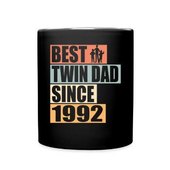 Zwillinge Vater Zwillingsvater seit 1992 - Tasse einfarbig - Schwarz - Vorne