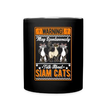 Siamkatze Geschenk Siamesische Katze Siam Cat - Tasse einfarbig - Schwarz - Vorne