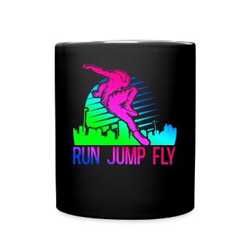 Parkour Free Running Traceur 80S - Tasse einfarbig - Schwarz - Vorne