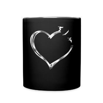 Parkour Free Running Traceur Heart - Full Colour Mug - black - Front