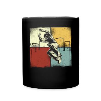 Parkour Free Running Traceur Retro - Tasse einfarbig - Schwarz - Vorne