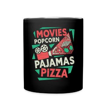 Kino Movies Popcorn - Tasse einfarbig - Schwarz - Vorne
