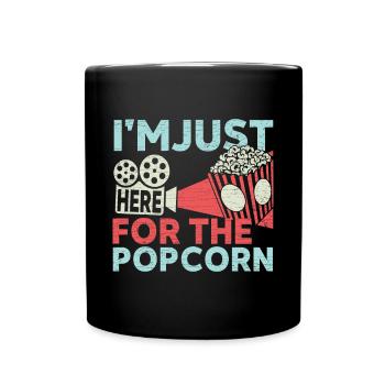 Movies Popcorn Kinoabend - Tasse einfarbig - Schwarz - Vorne