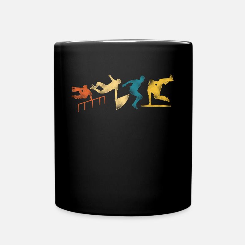Parkour Free Running Traceur Retro - Full Colour Mug - black
