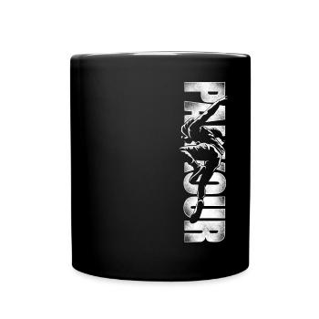 Parkour Free Running Traceur - Tasse einfarbig - Schwarz - Vorne