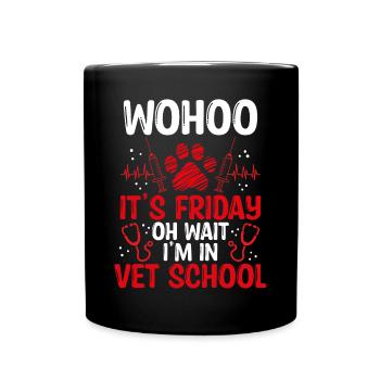 Funny Vet Tech School Friday Vet Tech Student - Full Colour Mug - black - Front