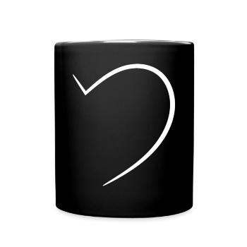 Noble Half White Heart - Full Colour Mug - black - Front