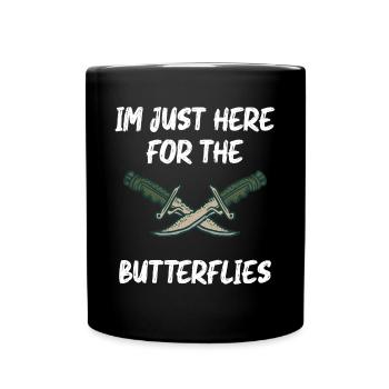 Chez Just Here For The Butterflies Knife Collector - Mug uni - noir - Devant