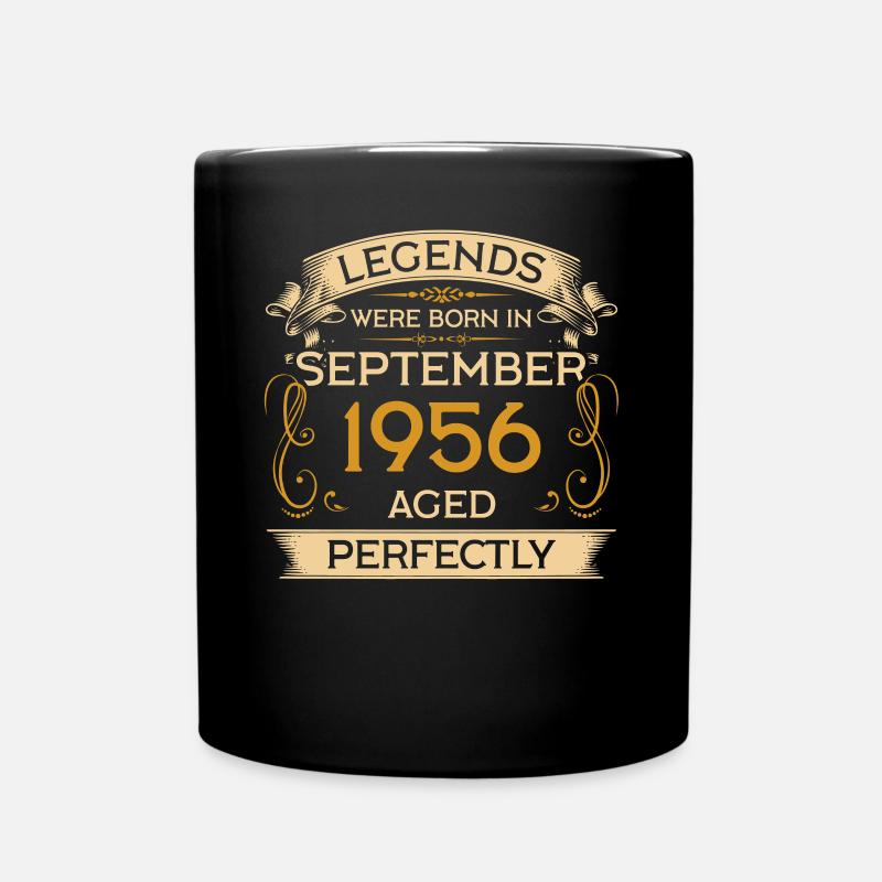 Birthday Legends est né en septembre 1956 - Mug uni - noir