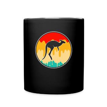 Kangourou Rétro - Mug uni - noir - Devant