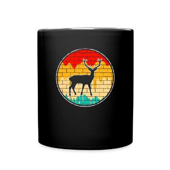 Cerf Rétro - Mug uni - noir - Devant