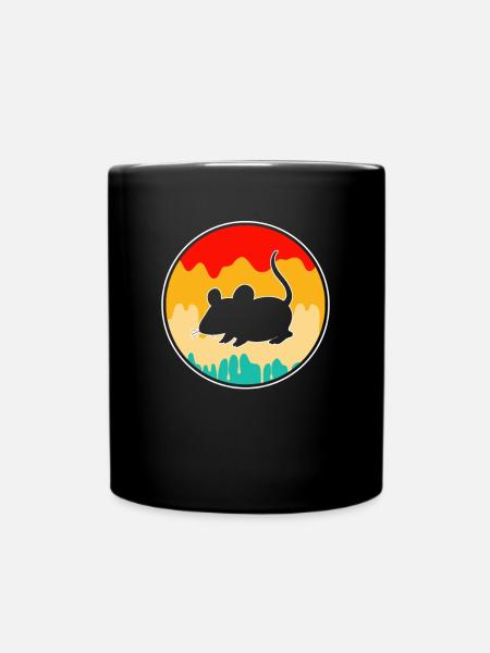 Maus Retro - Tasse einfarbig - Schwarz