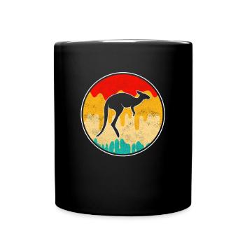 Kangourou Rétro - Mug uni - noir - Devant