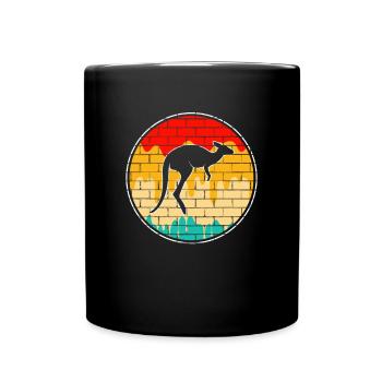 Kangourou Rétro - Mug uni - noir - Devant