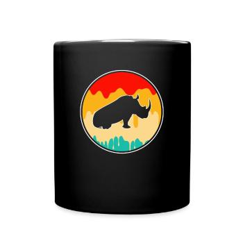 Rhinocéros rétro - Mug uni - noir - Devant