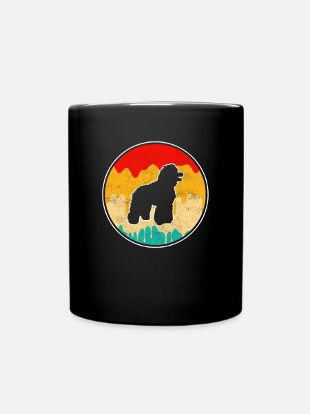 Pudel Retro - Tasse einfarbig - Schwarz