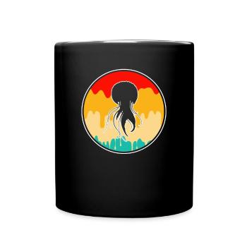 Jellyfish Retro - Full Colour Mug - black - Front