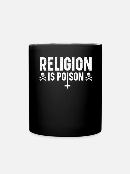 La religion est un poison Anti-religion Athée agnostique - Mug uni - noir