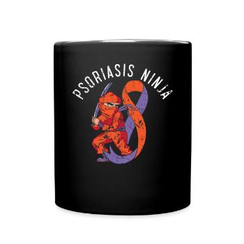Psoriasis Ninja Hautkrankheit Psoriasis Bewusstsein - Tasse einfarbig - Schwarz - Vorne