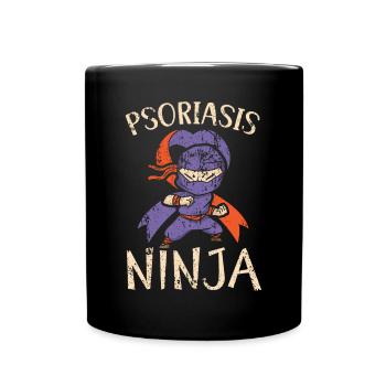 Psoriasis Ninja Hautkrankheit Psoriasis Bewusstsein - Tasse einfarbig - Schwarz - Vorne