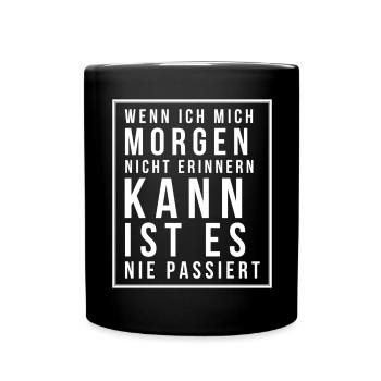 Junggesellenabschied Saufspruch Malle Party - Tasse einfarbig - Schwarz - Vorne