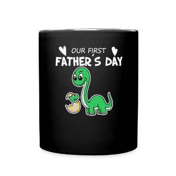 Vatertag - erster Vatertag Geschenk - Tasse einfarbig - Schwarz - Vorne