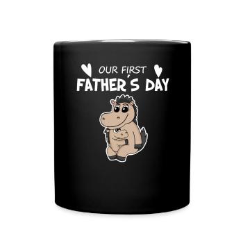 Vatertag - erster Vatertag Geschenk - Tasse einfarbig - Schwarz - Vorne