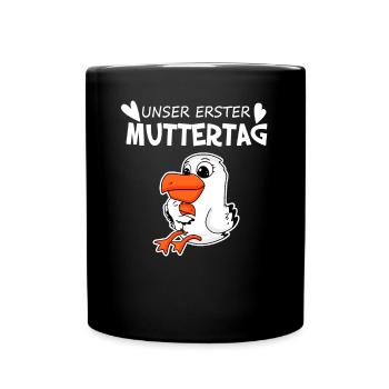 Muttertag - erster Muttertag Geschenk - Tasse einfarbig - Schwarz - Vorne