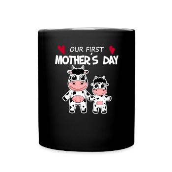 Muttertag - erster Muttertag Geschenk - Tasse einfarbig - Schwarz - Vorne