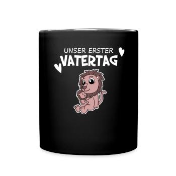 Vatertag - erster Vatertag Geschenk - Tasse einfarbig - Schwarz - Vorne