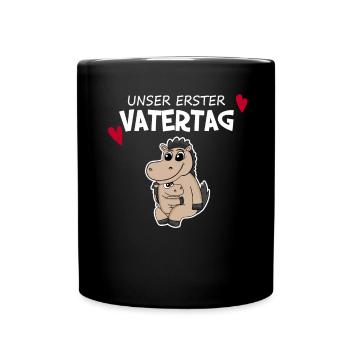 Vatertag - erster Vatertag Geschenk - Tasse einfarbig - Schwarz - Vorne