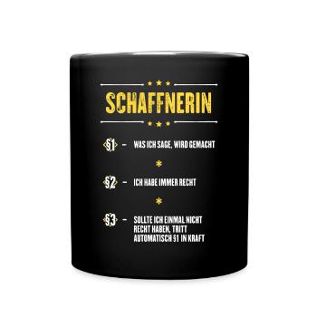 Ich Habe Immer Recht Schaffnerin Beruf Paragraphen - Tasse einfarbig - Schwarz - Vorne