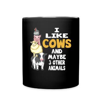 Farmer Cows And Maybe 3 Other Animals Farmer - Full Colour Mug - black - Front