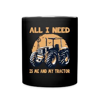 Bauer Me And My Tractor Farmer Agriculture - Full Colour Mug - black - Front