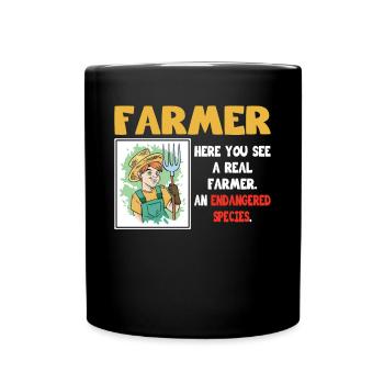 Bauer Real Farmer Espèces en voie de disparition Landwirt - Mug uni - noir - Devant