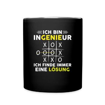 Je suis ingénieur je trouve toujours une solution - Mug uni - noir - Devant