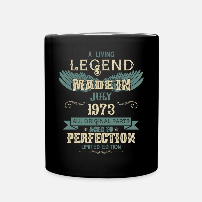 Juillet 1973 Vintage Anniversaire - Mug uni - noir