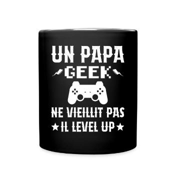 Un Papa Geek Ne Vieillit Pas Il Level Up - Mug uni - noir - Devant