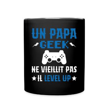 Un Papa Geek Ne Vieillit Pas Il Level Up - Mug uni - noir - Devant