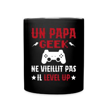 Un Papa Geek Ne Vieillit Pas Il Level Up - Mug uni - noir - Devant