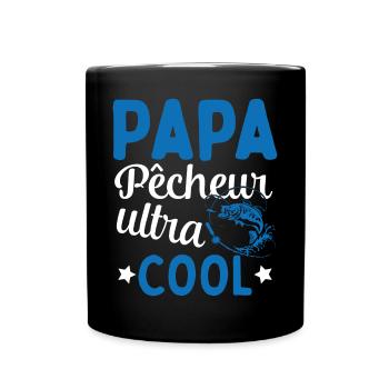 Cadeau Papa pêcheur cadeau fête des pères - Mug uni - noir - Devant