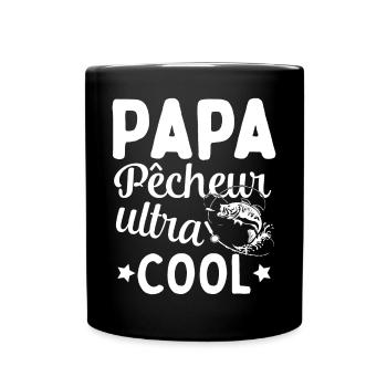 Cadeau Papa pêcheur cadeau fête des pères - Mug uni - noir - Devant