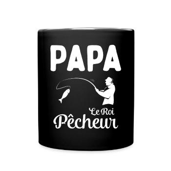 Cadeau Papa Pêcheur Roi de Pêche - Mug uni - noir - Devant