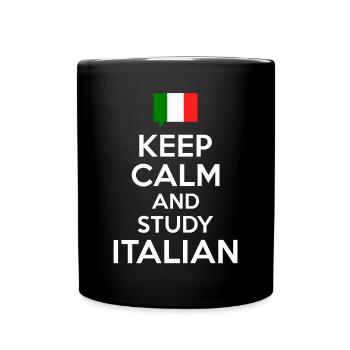 Restez calme et étudiez l’italien - Mug uni - noir - Devant