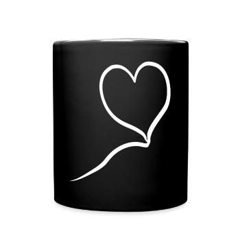 Cœur blanc dans la conception de ballons - Mug uni - noir - Devant